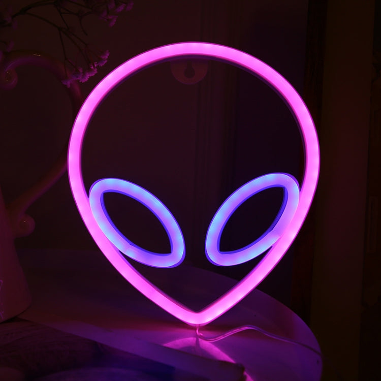 LED Personalized Neon Decorative Light Modeling Light USB Battery Box Dual Purpose, Spec:, Alien, Planet, Rocket