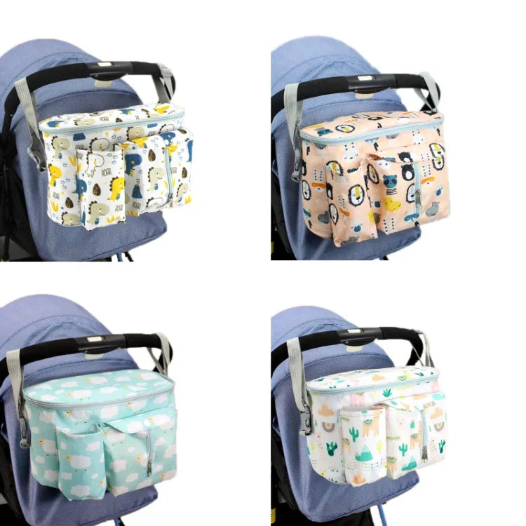 Multifunctional Baby Stroller Storage Bag, White Dinosaur, Yellow Zoo, Green Lamb, White Alpaca, Tibetan Owl, Denglin Deer, Yellow Zoo + Side Pocket, Green Lamb + Side Pocket, White Alpaca + Lateral Pocket, Tibetan Owl + Side Pocket                    ...