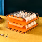 Household Double-Layer Drawer Type Egg Storage Sox, Orange, White, Gray