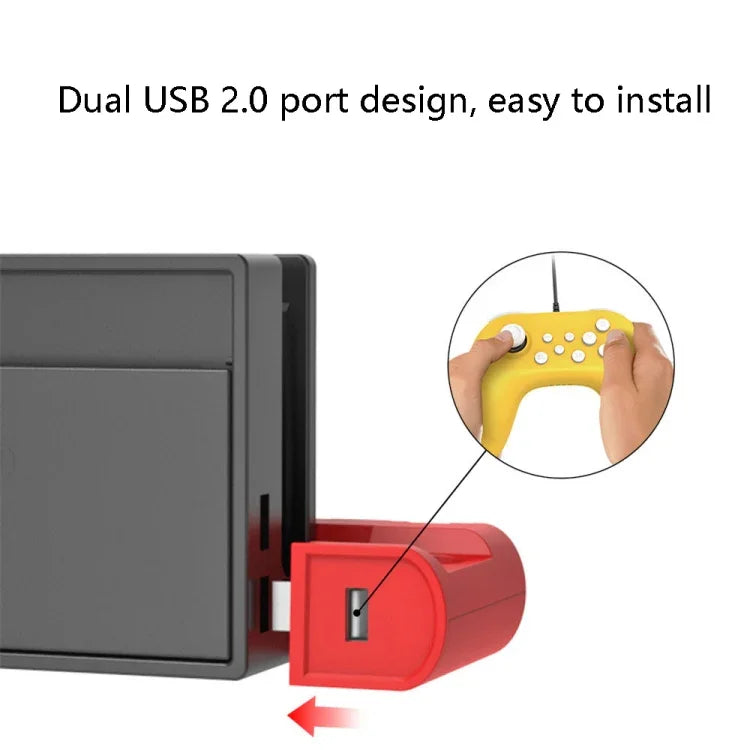 DOBE TNS-0122 4 In 1 Gamepad Charging Dock For Switch OLED, TNS-0122 Red Black, TNS-0122 White Black
