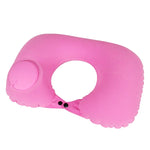 Travel Inflatable Press U-Shaped Neck Guard Pillow, Flocked U009-01（Peacock Green ）, Flocked U009-03（Light Gray）, Flocked U009-04（Medium Blue）, Flocked U009-02（Rose Red）, Flocked U009-05（Dark Blue）, Flocked U009-060（Sky Blue）, Flocked U009-070（Orange）