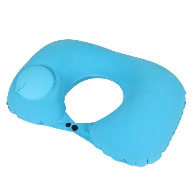 Travel Inflatable Press U-Shaped Neck Guard Pillow, Flocked U009-01（Peacock Green ）, Flocked U009-03（Light Gray）, Flocked U009-04（Medium Blue）, Flocked U009-02（Rose Red）, Flocked U009-05（Dark Blue）, Flocked U009-060（Sky Blue）, Flocked U009-070（Orange）