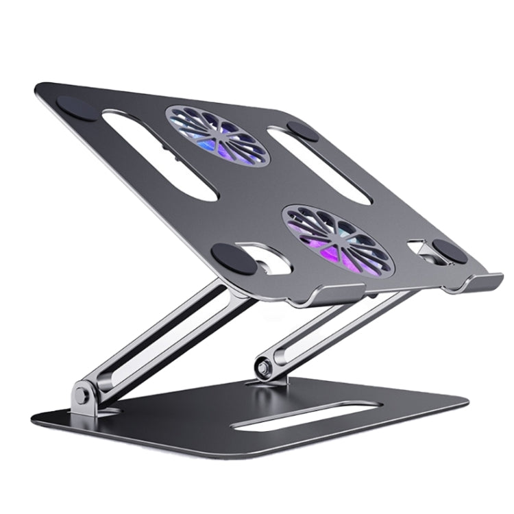 BONERUY P43F Aluminum Alloy Folding Computer Stand Notebook Cooling Stand, Silver, Grey, Silver with Type-C Cable, Gray with Type-C Cable