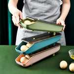Automatically Fill The Egg Storage Box Refrigerator Fresh-Keeping Box, 1 Layers Green, 1 Layers  Blue, 1 Layers Pink