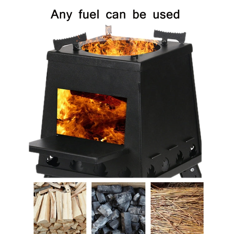 Outdoor Camping Folding Portable Barbecue Wood Stove, Size:, Small (Green), Small (Black), Small (Stainless Steel), Large (Green), Large (Black), Large (Stainless Steel)