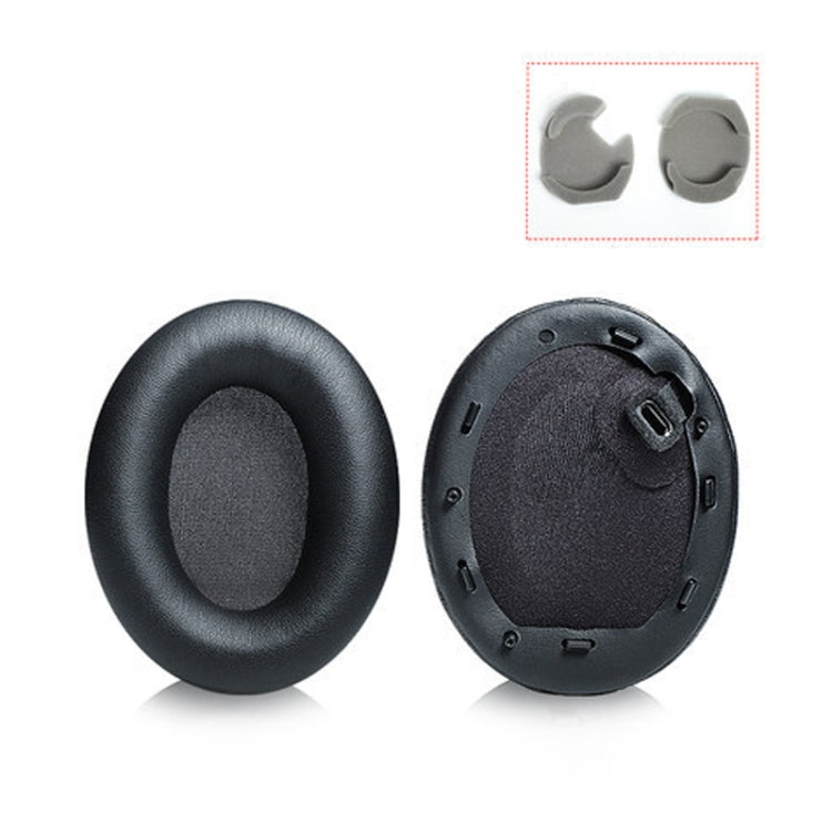 2 PCS Leather Headset Earmuffs for Sony 1000XM4, Black with Snap, Champagne with Snap, Black Protein Skin No Snap, Black Lambskin No Snap, Champagne Lambskin No Snap