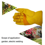 1 Pair JJ-1004 Outdoor Garden Welding Genuine Leather Labor Safety Gloves, S, M, L, XL