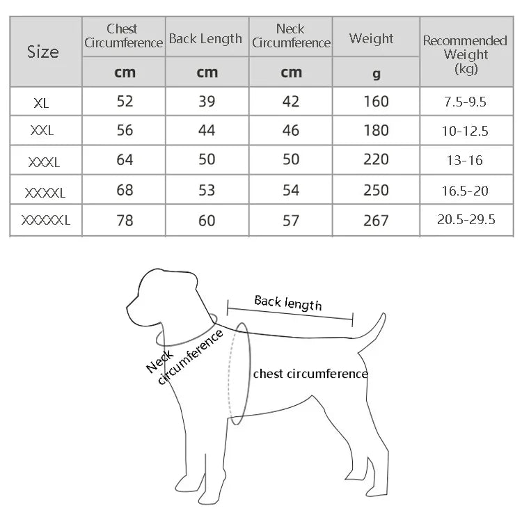 BL-677 Autumn And Winter Pet Dog Clothes, XL, XXL, XXXL, XXXXL, XXXXXL