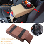 Car Armrest Box Increased Support With Rear Seat Water Cup Holder, Beige, Black, Brown