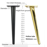 LH-ZT-0001 Cone Round Tube Furniture Support Legs, Style:, Oblique Cone Height 25cm, Oblique Cone Height 30cm, Oblique Cone Height 35cm, Oblique Cone Height 38cm, Oblique Cone Height 40cm, Oblique Cone Height 43cm, Oblique Cone Height 45cm             ...