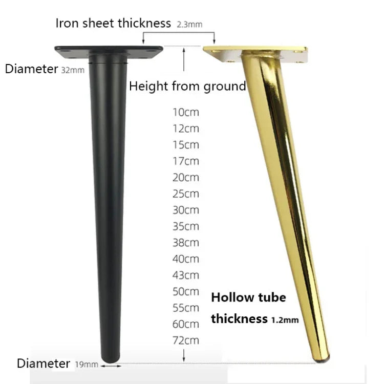LH-ZT-0001 Cone Round Tube Furniture Support Legs, Style:, Oblique Cone Height 25cm, Oblique Cone Height 30cm, Oblique Cone Height 35cm, Oblique Cone Height 38cm, Oblique Cone Height 40cm, Oblique Cone Height 43cm, Oblique Cone Height 45cm             ...