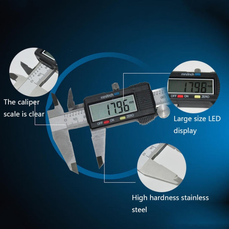 Stainless Steel Electronic Digital Vernier Caliper, 0-200mm, 0-300mm