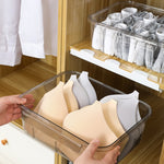 Home Wardrobe Drawer Type Underwear Socks Storage Box, With Partition (Transparent Grey), Without Partition (Transparent Grey), With Partition (Transparent), Without Partition (Transparent )