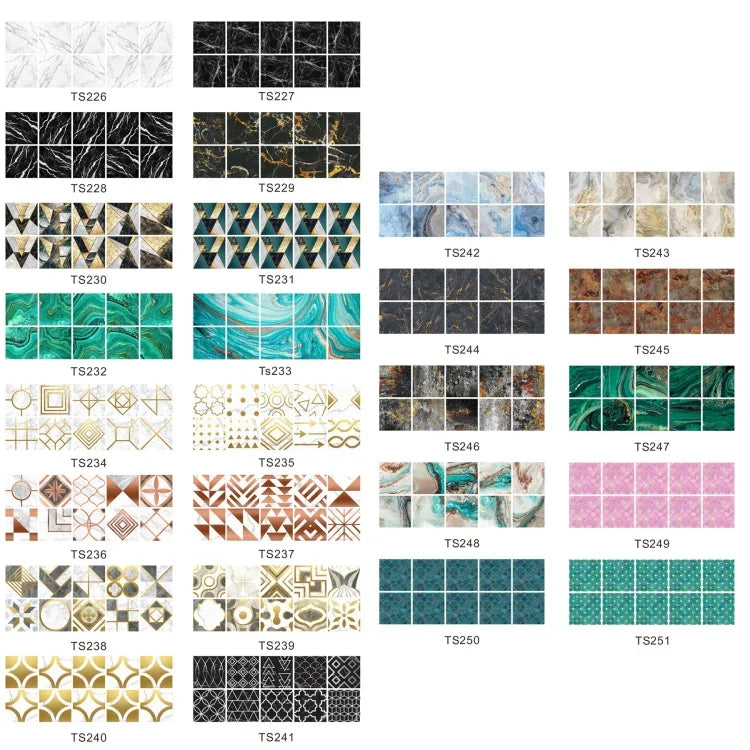 PVC Crystal Covered Film Geometric Pattern Tile Wall Sticker, 20 PCS 15cm