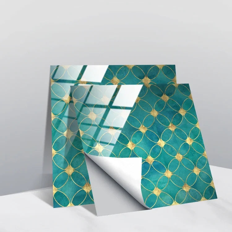 PVC Crystal Covered Film Geometric Pattern Tile Wall Sticker, 20 PCS 20cm