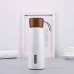 Delicate 304 Stainless Steel Wood Grain Thermos Cup, 400ml, 500ml