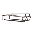 Free Punch Cabinet Wrought Iron Wine Glass Holder Upside Down Rack,Style:, Double Row