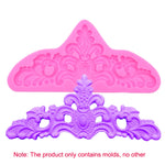 Retro Embossed Fondant Chocolate Cake Silicone Mold, Grey, Pink