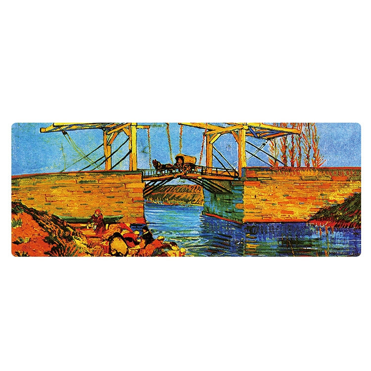 Am002 Large Oil Painting Desk Rubber Mouse Pad, 300x800x4mm Stitched Edges, 400x900x1.5mm No Stitched Edges, 400x900x3mm Stitched Edges, 400x900x2mm Stitched Edges, 300x800x2mm Stitched Edges
