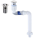 Household Deodorant Washbasin Water Pipe, Style:, A Black Flap With Basket and Overflow, B White Flap With Basket and Overflow, C Black Flap No Basket With Overflow, D White Flap No Basket With Overflow, E Black Flap Without Basket and Overflow        ...