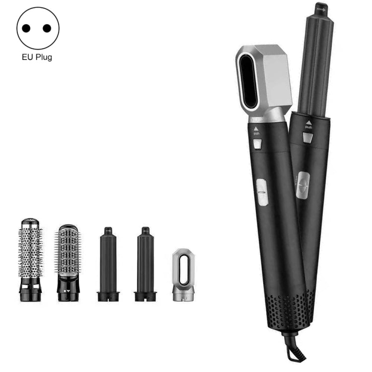 5-in-1 Hot-air Comb Automatic Straightening Dual-purpose Hair Dryer, Silver+Rose Red(EU Plug), Silver+Rose Red(US Plug), Silver+Rose Red(UK Plug), Black(EU Plug), Black(US Plug)