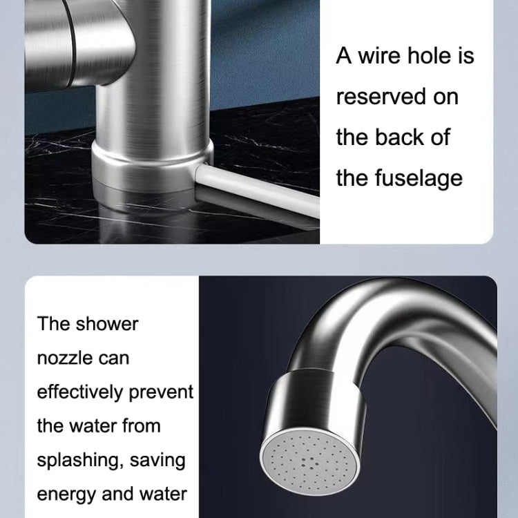Household Kitchen Electric Hot Water Fauce EU Plug, Style:, Stainless Steel Type, Stainless Steel Universal Pipe Type