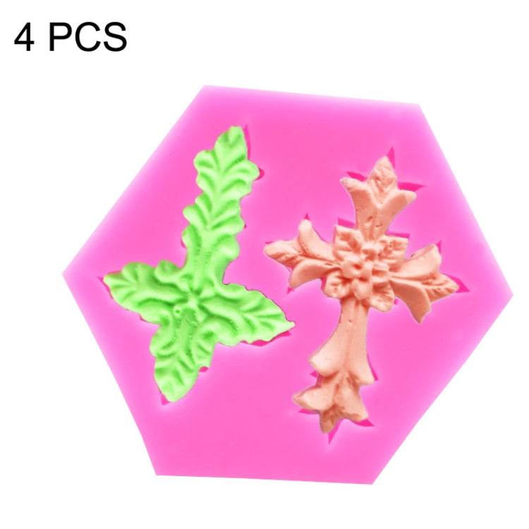 4 PCS Cross Shape Silicone Fondant Cake Mold Baking Tool, Cross Shape