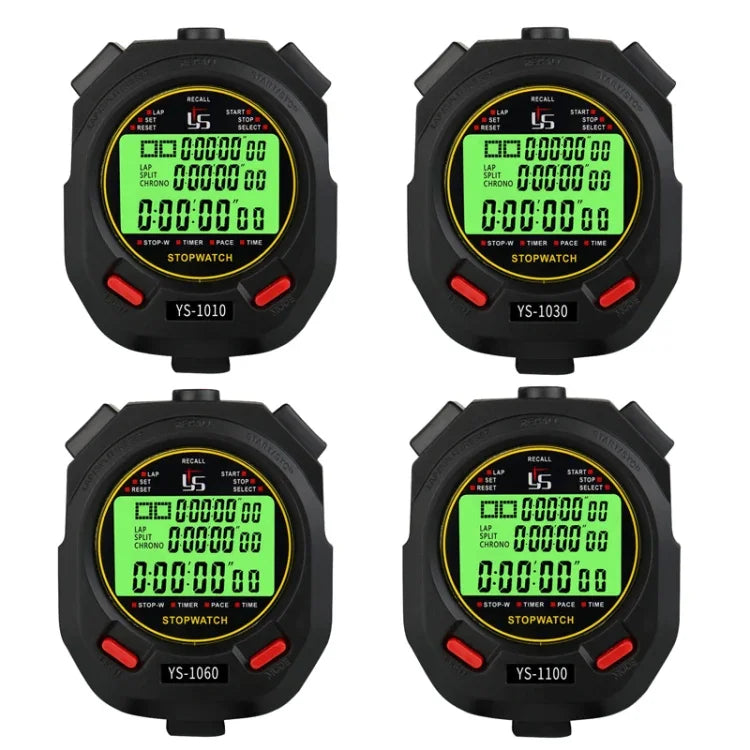 YS 3 Rows Display Luminous Stopwatch Timer Training Referee Stopwatch, Style:, YS-1010 10 Memories, YS-1030 30 Memories, YS-1060 60 Memories, YS-1100 100 Memories