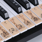 M52 88/76/61/54/49 Keys Piano Keyboard Stickers, Tree, Giraffe
