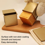 Square Toast Box Non-Stick Water Cube Toast Mold, Style:, 8832 8x7.5x6.5cm Ripple Gold, 8759 11.8x11x10.3cm No Ripple Gold, 8772 8x7.5x6.5cm No Ripple Gold, 8765 11.8x11x10.3cm Ripple Gold