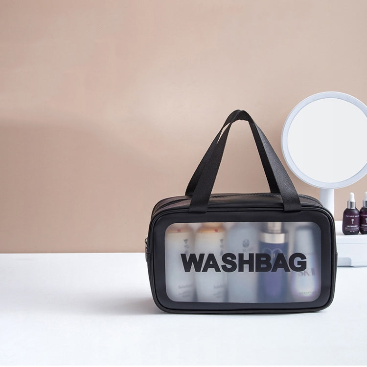 2 PCS Frosted Translucent Waterproof Storage Bag Cosmetic Bag Swimming Bag Wash Bag, Black M, Black M 2 Handles, Black L, Pink S, Pink M, Pink M 2 Handles, Pink L, White S, White M, White M 2 Handles, White L, Blue S, Blue M, Blue M 2 Handles, Blue L