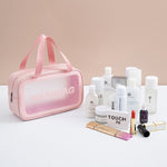 2 PCS Frosted Translucent Waterproof Storage Bag Cosmetic Bag Swimming Bag Wash Bag, Black M, Black M 2 Handles, Black L, Pink S, Pink M, Pink M 2 Handles, Pink L, White S, White M, White M 2 Handles, White L, Blue S, Blue M, Blue M 2 Handles, Blue L