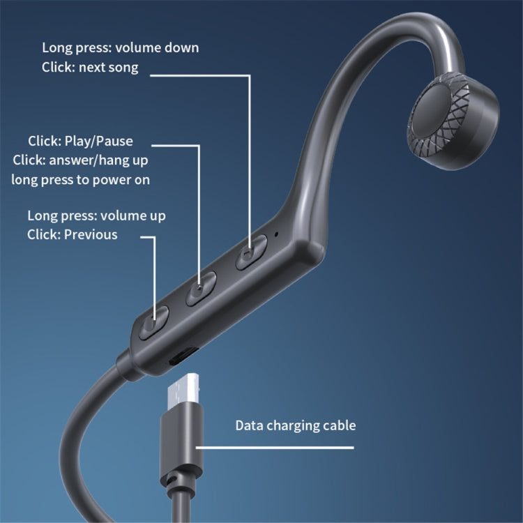 KS-19 Bluetooth Headset Sound Conducting Hanging Neck Business Headphones, KS-19 Black