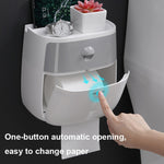 ECOCO E1804 Toilet Multifunctional Double-layers Tissue Rack, White+Gray, White+Black, Pink+Pink, Blue+Blue