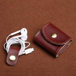 S122 Vintage Mini Leather Headphone Bag, Coffee, Wine Red, Black, Blue, Gray, Green