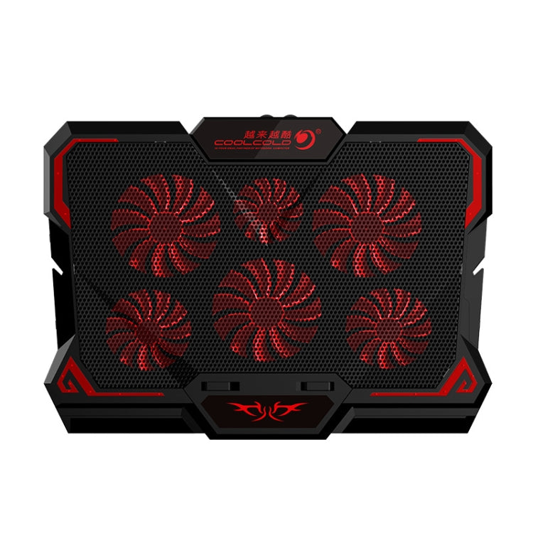 CoolCold  17inch Gaming Laptop Cooler Six Fan Two USB Port 2600RPM Laptop Cooling Pad