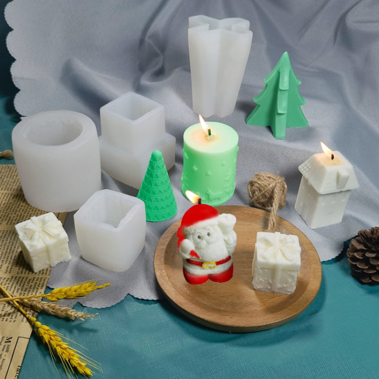 DIY Christmas Candle Aromatherapy Gypsum Silicone Mold, Shape:, Santa, Simple Christmas Tree, Triangular Christmas Tree, Christmas Gift, Single Stereo, Snow House 3, Single Christmas Cylinder, Origami Christmas Tree, 8 Cone Contest Christmas Tree