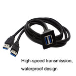 RF-56 Dual-port USB3.0 Waterproof Cable Car Dashboard Audio Extension Line, Cable Length: 1m, Dashboard Audio Extension Line
