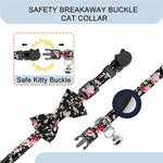 Anti-Lost Printed Bow Pet Collar with Bell for AirTag 2nd Gen / AirTag 1st Gen, Yellow, Blue, Pink, Deep Blue, Orange, Mint Green