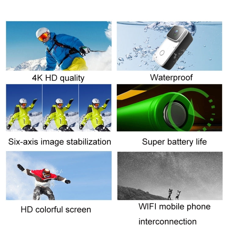 Thumb Action Camera 4K HD Anti-shake WiFi Camera, (White), (Black)