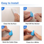 10 PCS Non-punching And Non-marking Adhesive Thumb Hook Cable Organizer, Blue, Yellow, White, Green, Pink, Orange