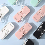 FukuBook Portable Mini Automatic Opening and Closing Floss Storage Box with Floss, White, Black, Green, Pink