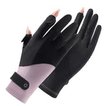 FSN02 1pair UV Resistant Ice Silk Breathable Cool Non-Slip Cycling Driving Thin Gloves, Free Code