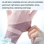 FSN02 1pair UV Resistant Ice Silk Breathable Cool Non-Slip Cycling Driving Thin Gloves, Free Code