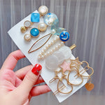Alloy Colorful Hairpin Headgear Pearl Rhinestone Clip Set, 8PCS/Set Heavy Work, 8PCS/Set Cherry, 8PCS/Set Pink Cherry, 8PCS/Set Starfish, 7PCS/Set Mermaid, 4PCS/Set Light Blue, 6PCS/Set Purple, 7PCS/Set Yellow Heart, 7PCS/Set Diamond Hand              ...