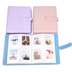CAIUL 3 Inch PU Leather Photo Album Photo Collection Commemorative Book, Cherry Pink, Clove Purple, Qingkong Blue