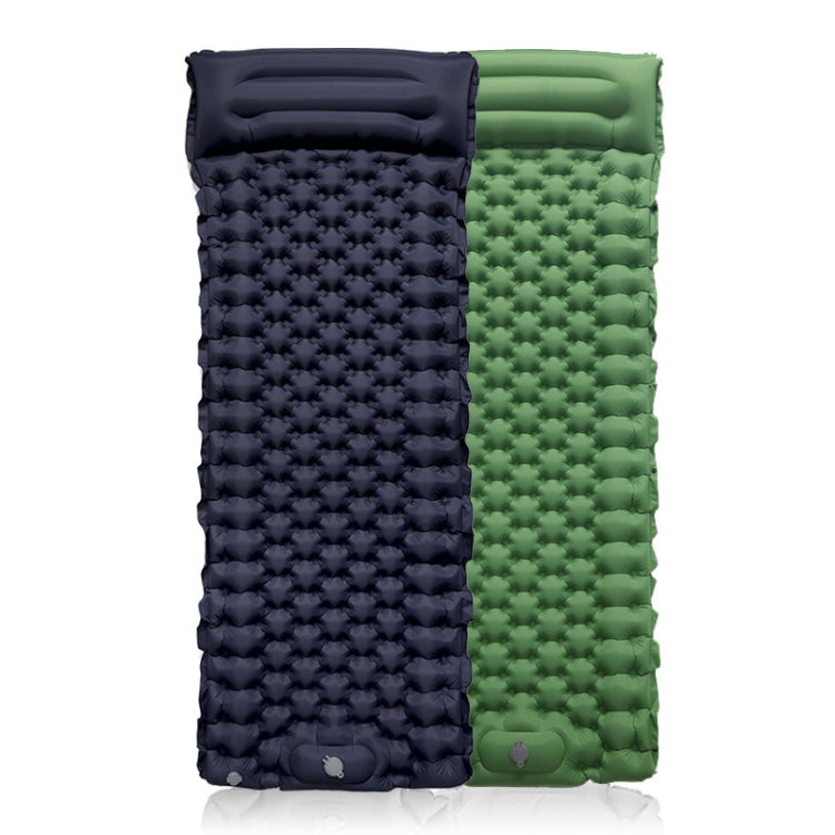 TPU Inflatable Sleeping Pad Camps Outdoor Waterproof Single Travel Cushion, Army Green, Navy)