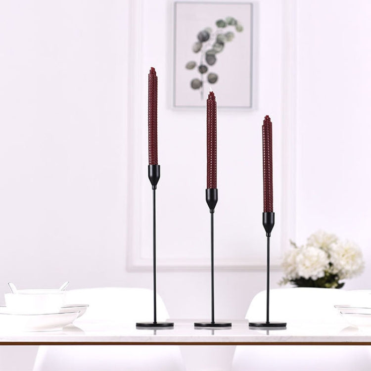 3 PCS / Set Home Decoration Wedding Wrought Iron Candle Holder, Style:, 3 PCS / Set Thick Bottom (Rose Red), 3 PCS / Set Thick Bottom (Silver), 3 PCS / Set Thin Bottom (Black), 3 PCS / Set Thin Bottom (Imitation Gold), 3 PCS / Set Thin Bottom (Silver)