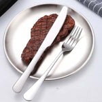 Stainless Steel Portable Cutlery Set Western Steak Knife Fork Spoon Set,Color:, Black and Silver, Black Gold, Black Rose Gold, Blue Silver, Blue Gold, Blue Rose Gold, Red Silver, Red Gold, Red Rose Gold