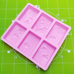 6 Grid  Square Honeycomb Ice Cube Cake Mould Square Handmade Soap Mould, Soap Mould